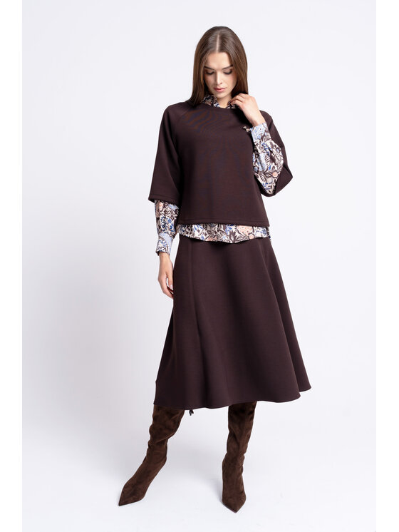 CLICK CLICK Μπλουζάκι 10-6944 Καφέ Straight Fit