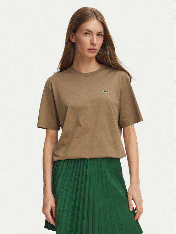 Lacoste Lacoste T-Shirt TF7215 Brązowy jasny Regular Fit