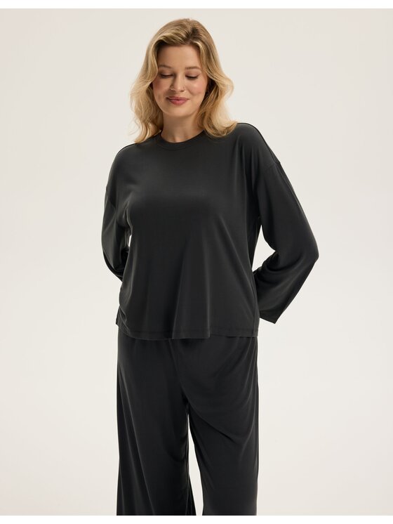 Esotiq Esotiq Bluzka 43913 Szary Regular Fit