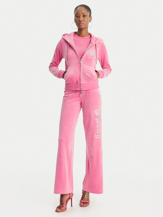 Juicy Couture Juicy Couture Bluză Gothic Crown JCBAS126805 Roz Slim Fit