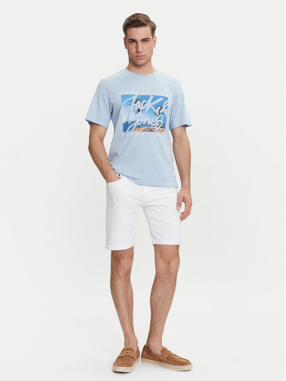 Jack & Jones Jack & Jones Tricou Colton 12268438 Albastru celest Standard Fit