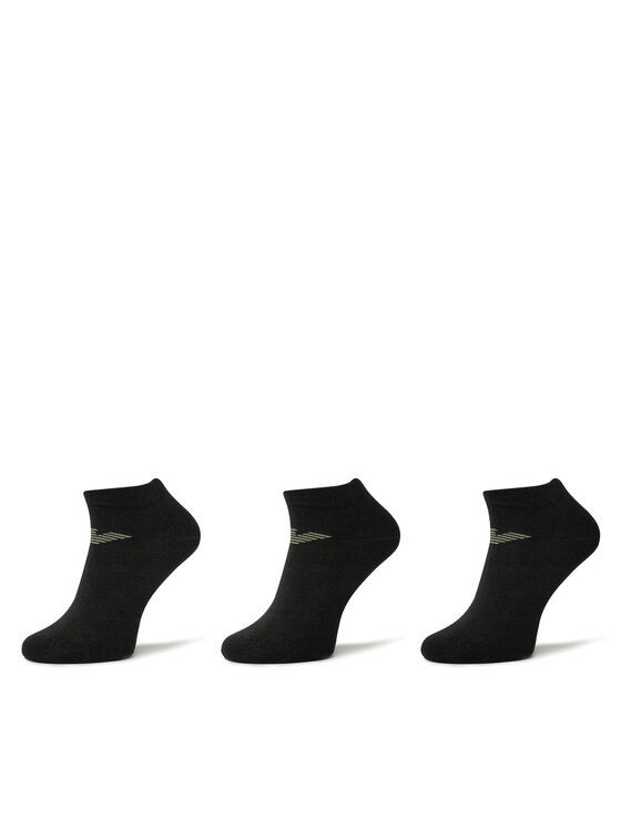 Set de 3 perechi de șosete medii pentru bărbați Emporio Armani EM000550 AF12271 MC061 Negru
