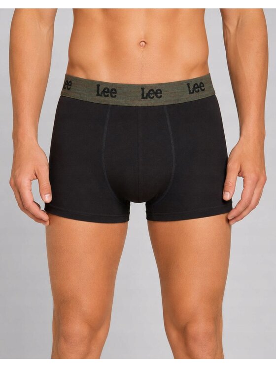 Lee Lee Bokserki Aron 3 Pack Cotton Elastane Trunks Czarny