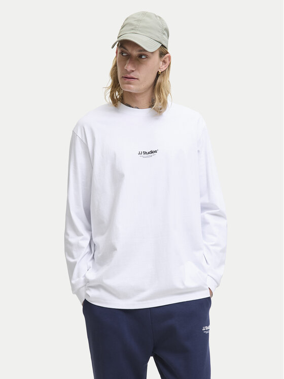 Jack&Jones Jack&Jones Majica dugih rukava Soho 12278788 Bijela Relaxed Fit