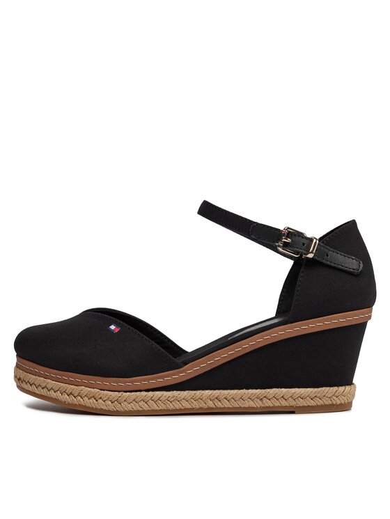 Tommy Hilfiger Tommy Hilfiger Espadrile Basic Close Toe Mid Wedge FW0FW04787 Crna