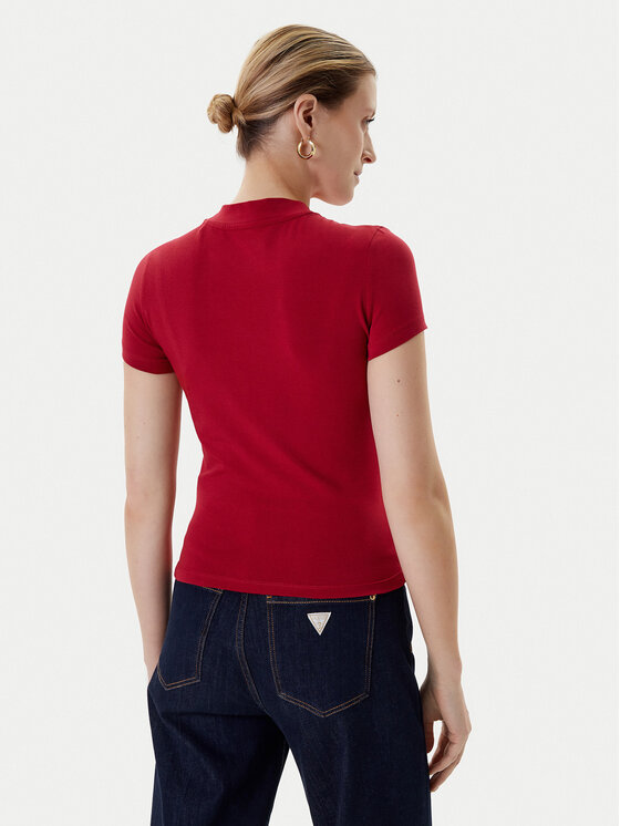 Guess Guess T-Shirt W4BI26 J1314 Bordowy Regular Fit