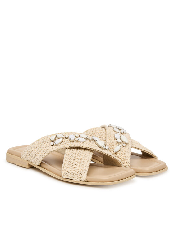 Inuikii Inuikii Ciabatte Woven Crossed Stones 1004.003.0611 Beige chiaro