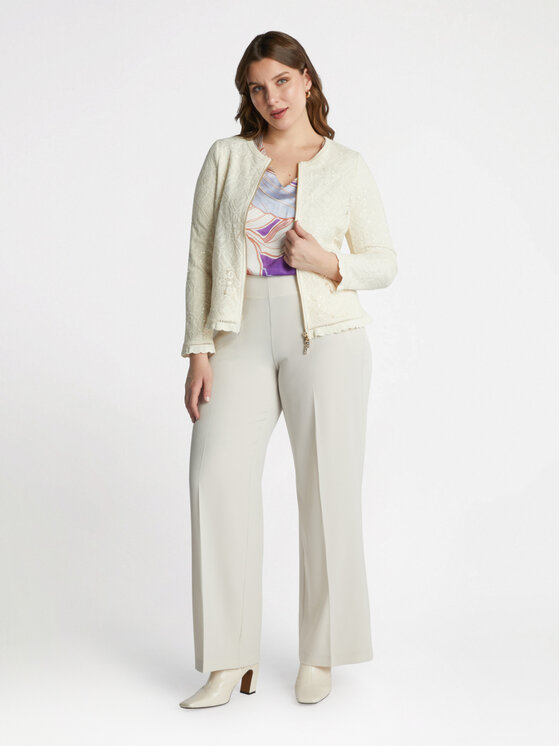 Fiorella Rubino Fiorella Rubino Pantaloni di tessuto P107T004760N002 Écru Cropp Fit