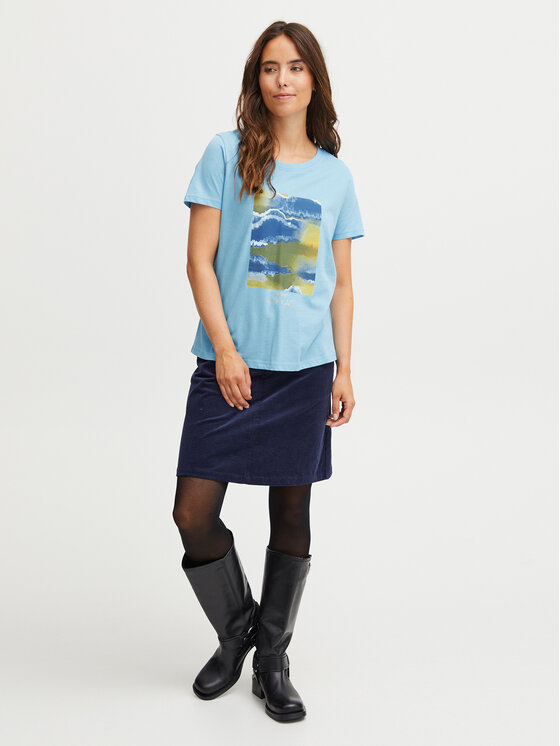 Fransa Fransa Tričko 20612765 Modrá Regular Fit