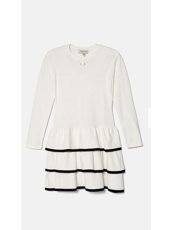 TWINSET TWINSET Sukienka elegancka 242GJ3020 Biały Regular Fit
