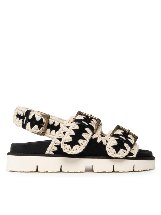 Mou Mou Sandale New Bio # 02-With Buckles SW461003A Crna