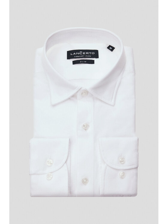 Lancerto Lancerto Koszula Henley KO073124000011 Biały Slim Fit