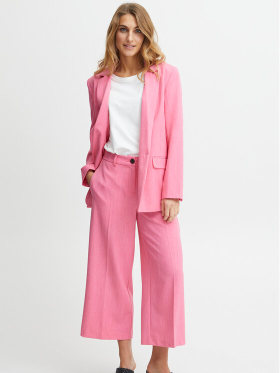 Fransa Fransa Medžiaginės kelnės 20611915 Rožinė Regular Fit