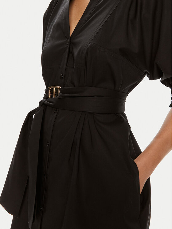 TWINSET TWINSET Φόρεμα πουκάμισο 241TT2201 Μαύρο Regular Fit