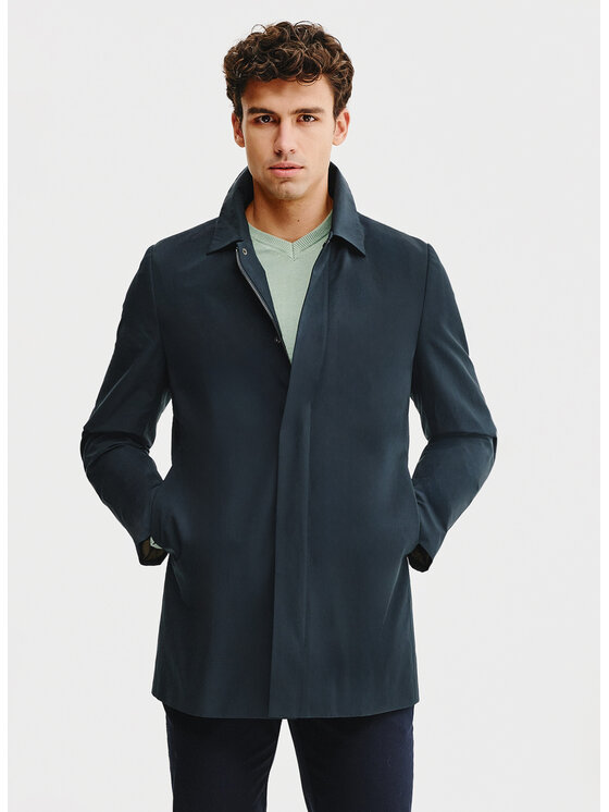 Pako Lorente Pako Lorente Płaszcz przejściowy P25SP-7X-002 Granatowy Classic Fit