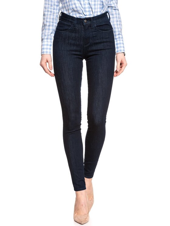 Wrangler Wrangler Jeansy HIGH RISE SKINNY Niebieski Skinny Fit