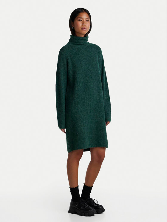 Pieces Pieces Džemper haljina Ellen 17119500 Zelena Regular Fit