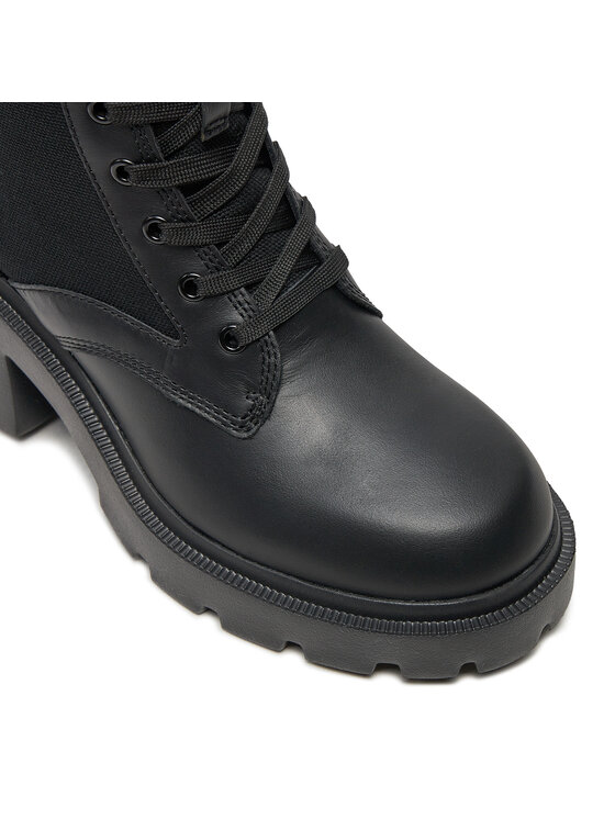 Tommy Jeans Tommy Jeans Botine Tjw Mid Heel Boot Mix Media EN0EN02556 Negru