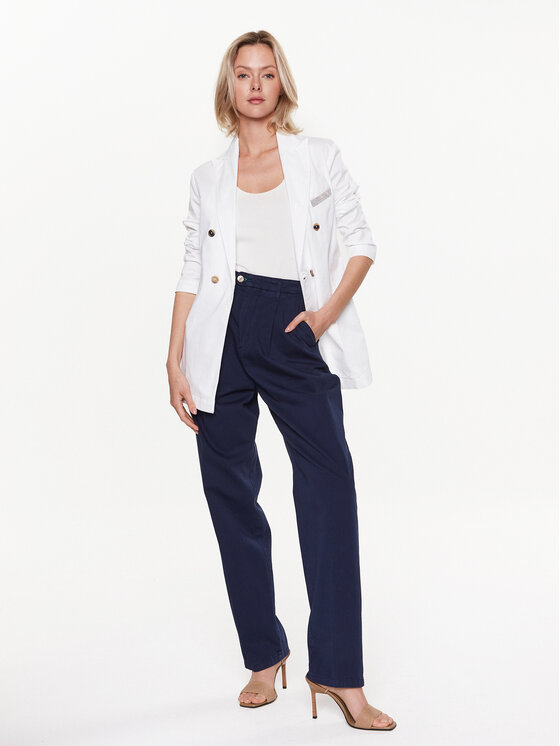 Fabiana Filippi Fabiana Filippi Marynarka GCD273W247 Biały Regular Fit