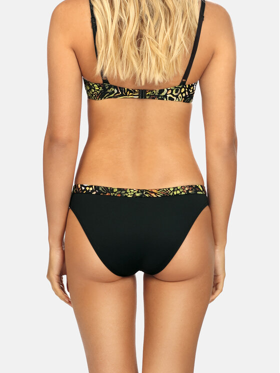 Miss Lou Miss Lou Bikini pezzo sotto Jolie Safari Fashion D-ML037 Nero