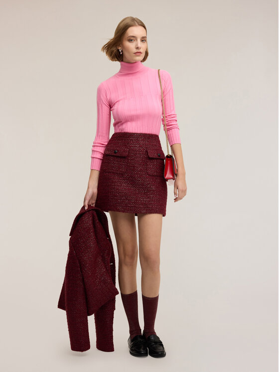 Motivi Motivi Cardigan M447W003545N006 Rosa Slim Fit