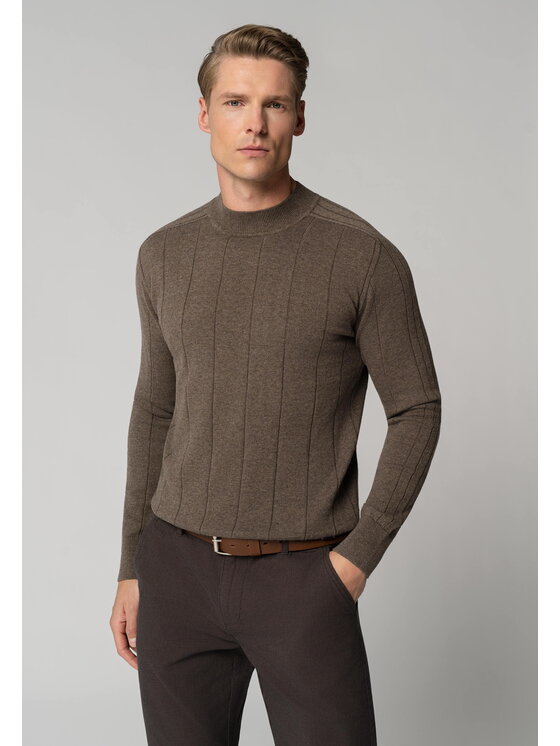 Volcano Volcano Sweter S-KING Brązowy Regular Fit