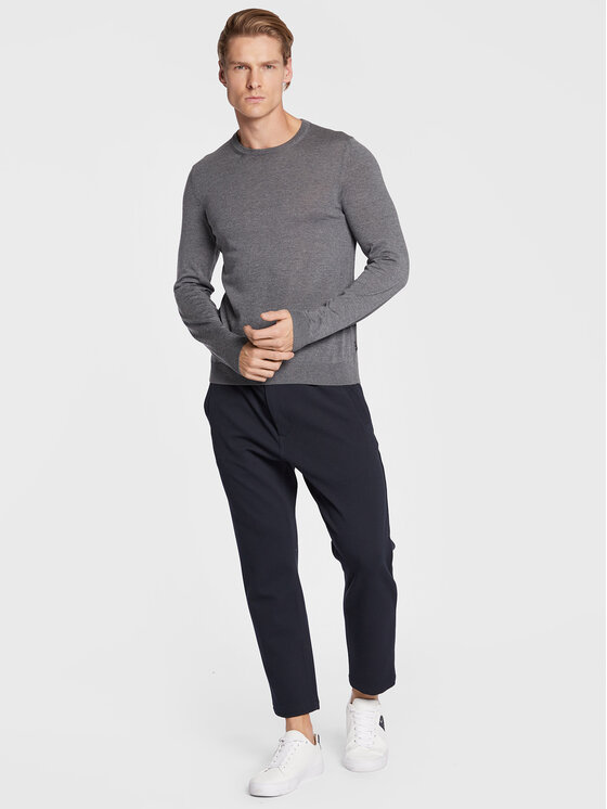 BOSS Boss Džemper Leno-P 50468239 Siva Slim Fit