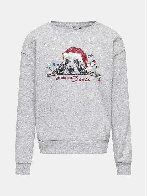 Kids ONLY Felpa Yda Xmas 15280285 Grigio Regular Fit, taglia : 158_164
