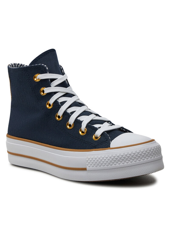 Converse Sneakers aus Stoff Chuck Taylor All Star Lift Platform Herringbone Stripe A08860C Blau Modivo