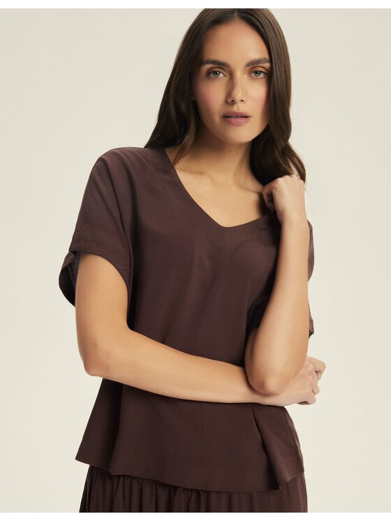 Esotiq Esotiq Piżama 43825 Brązowy Regular Fit