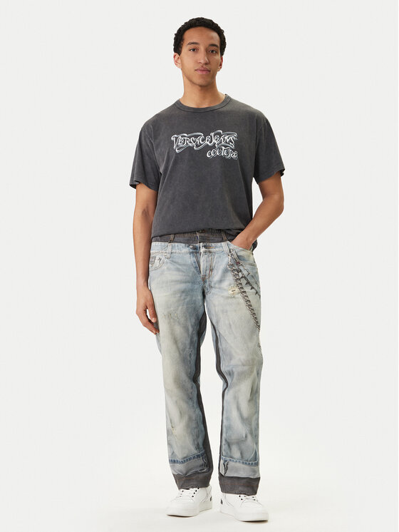 Versace Jeans Couture Versace Jeans Couture Majica 80GAHB02 CJB02 Črna Regular Fit