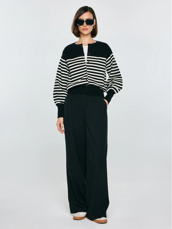 BIG STAR BIG STAR Kardigan SUZANA_906_160 Czarny Basic Fit
