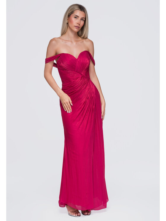 Ombre Ombre Sukienka wieczorowa LA-OM-DLR421 Różowy Slim Fit