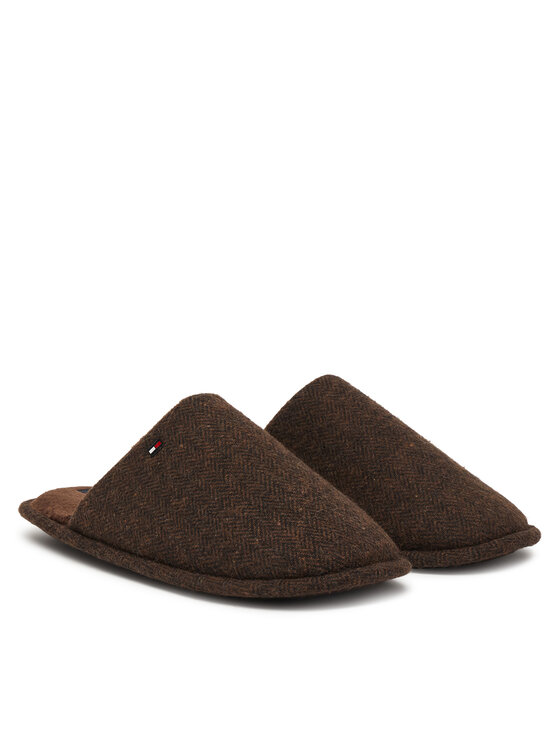 Tommy Hilfiger Tommy Hilfiger Bačkory Herringbone House Shoe FM0FM06018 Tmavě hnědá