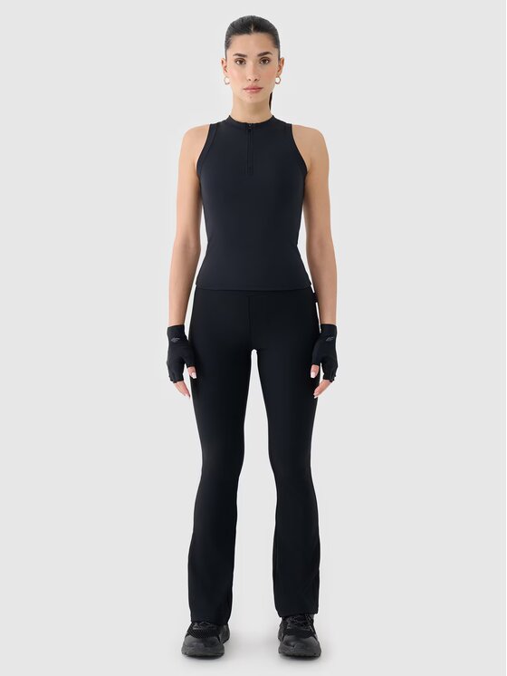 4F 4F Tričko 4FRSS25TSLEF221-20S Čierna Slim Fit