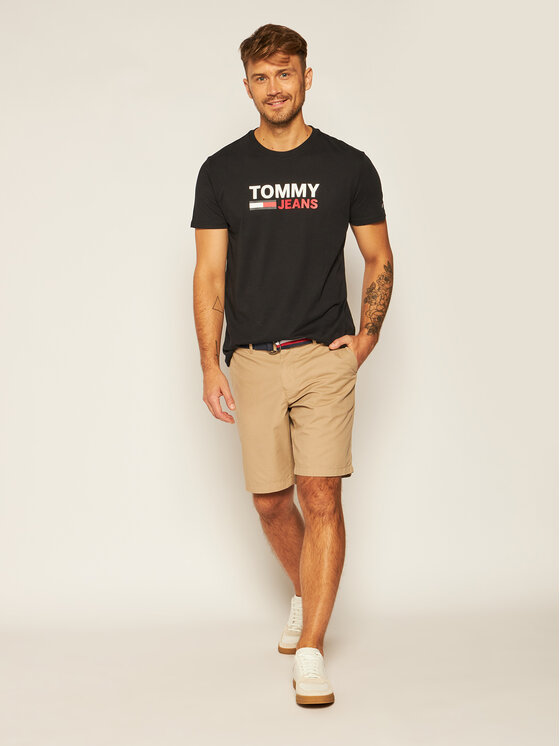 Tommy Jeans T shirt Corp Logo Tee DM0DM07843 Noir Regular Fit