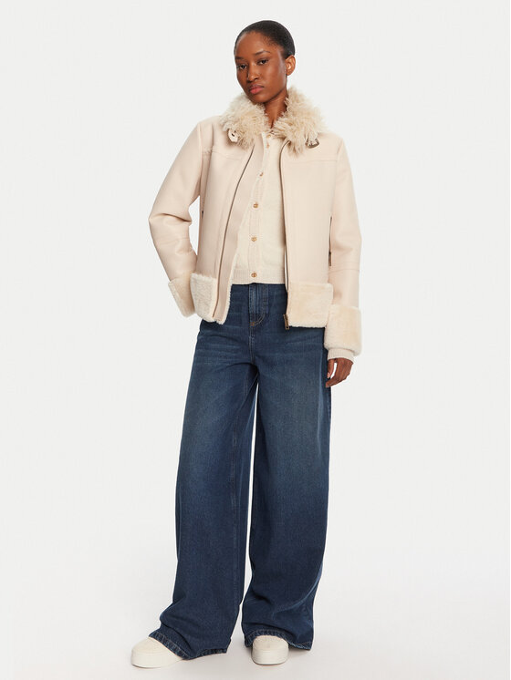TWINSET TWINSET Jakna od imitacije kože 252TP2410 Bež Regular Fit