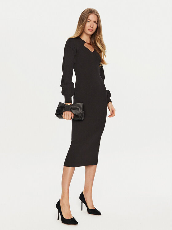 TWINSET TWINSET Trikotažinė suknelė 241TP3361 Juoda Slim Fit