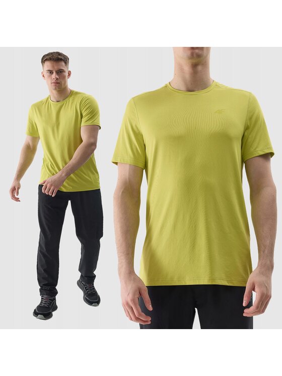 4F 4F T-Shirt 4FWSS24TFTSM598 Zielony jasny Active Fit