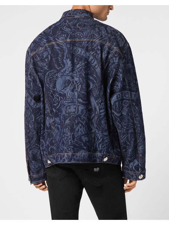 PHILIPP PLEIN PHILIPP PLEIN Kurtka jeansowa 19053 Błękitny Regular Fit