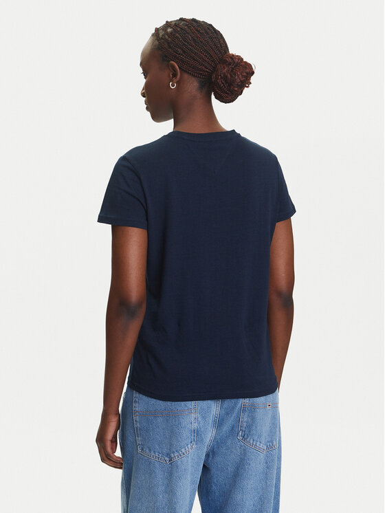 Tommy Jeans Tommy Jeans Tričko Essential DW0DW21404 Tmavomodrá Regular Fit