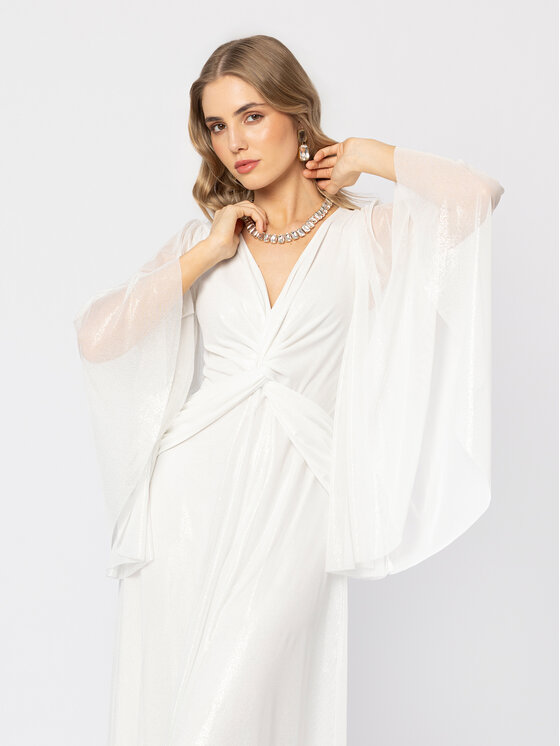 LIDIA KALITA LIDIA KALITA Sukienka wieczorowa Golden Globe Biały Flare Fit