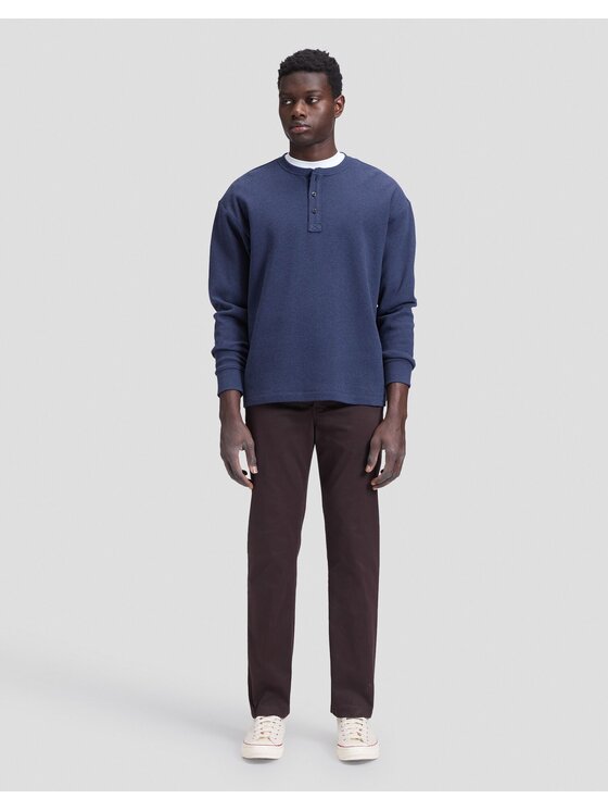 Lee Lee T-Shirt LS HENLEY Niebieski Slim Fit