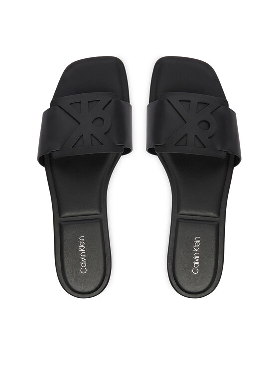 Calvin Klein Calvin Klein Šľapky Square Flat Sandal Emblem HW0HW03128 Čierna