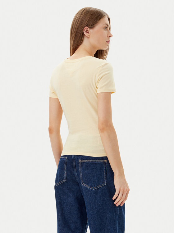 Tommy Jeans Tommy Jeans T-Shirt Essential DW0DW20316 Żółty Slim Fit