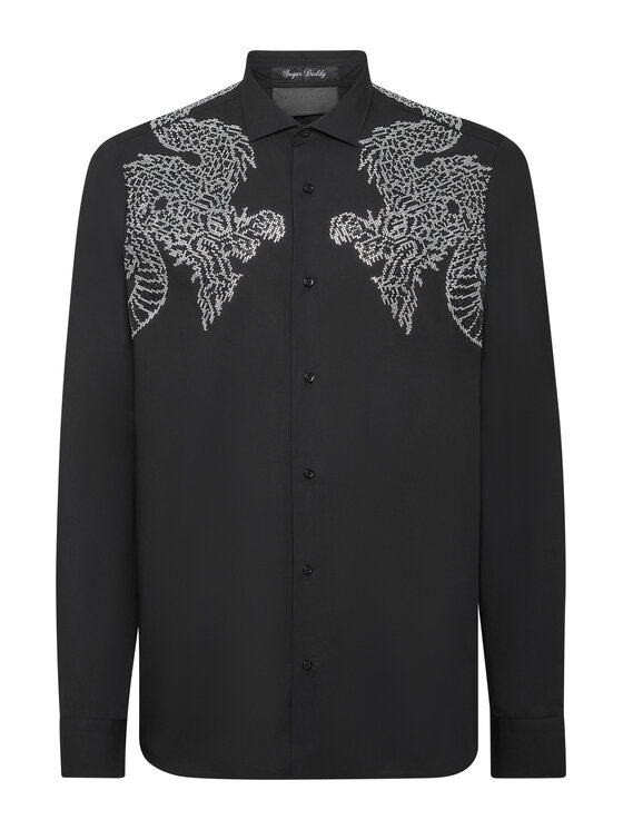 PHILIPP PLEIN PHILIPP PLEIN Košile 11471 Černá Fitted Fit