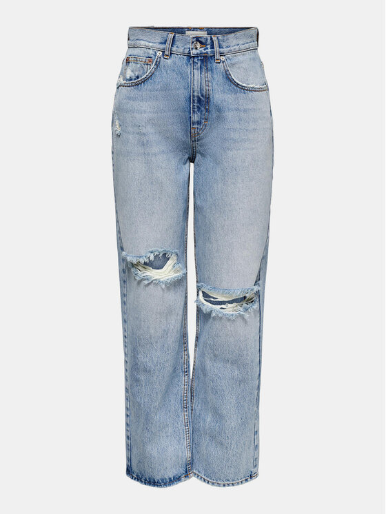 ONLY ONLY Jeans hlače Robyn 15250328 Modra Straight Fit