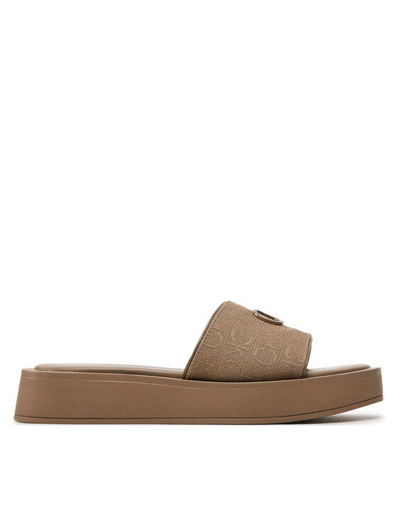 Şlapi Calvin Klein Flatform Slide Relock Mono Jacq HW0HW01488 Maro