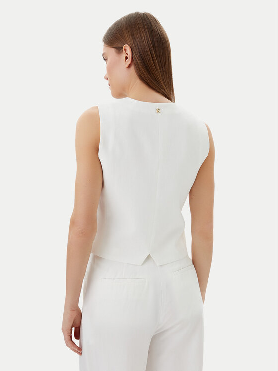 LOLA CASADEMUNT LOLA CASADEMUNT Mellény LS2502007 Fehér Regular Fit