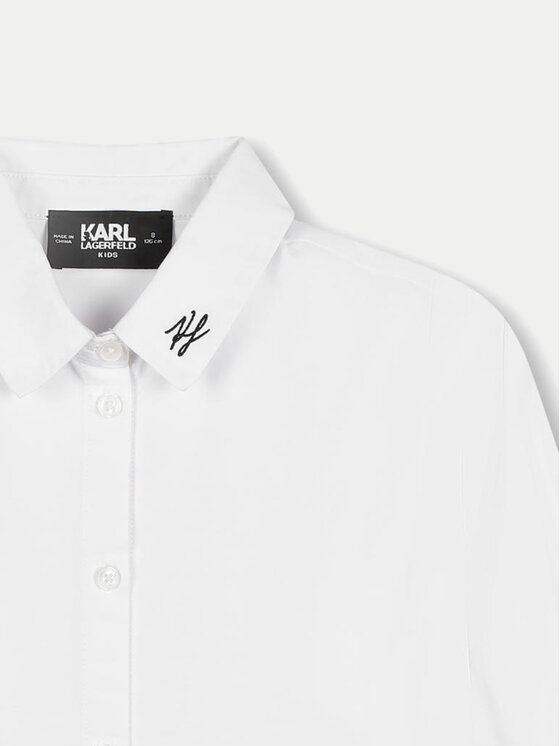 Karl Lagerfeld Kids Karl Lagerfeld Kids Πουκάμισο Z30217 S Λευκό Regular Fit